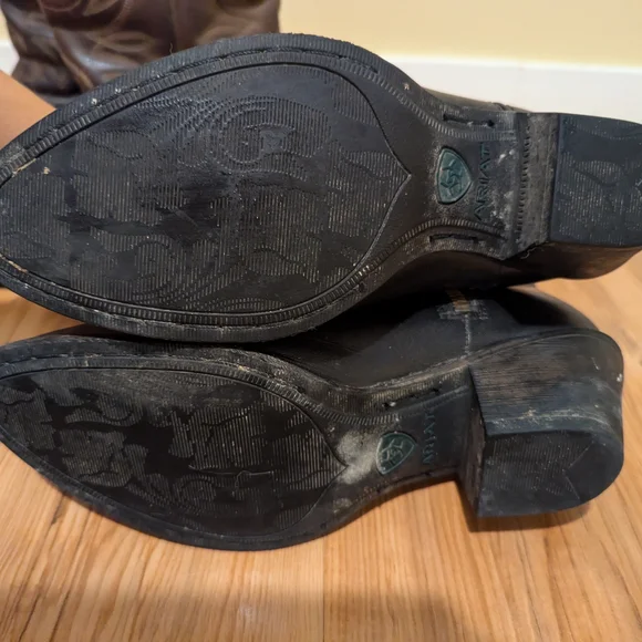 Men's Brown Leather Cowboy Boots - Picture 3 of 3